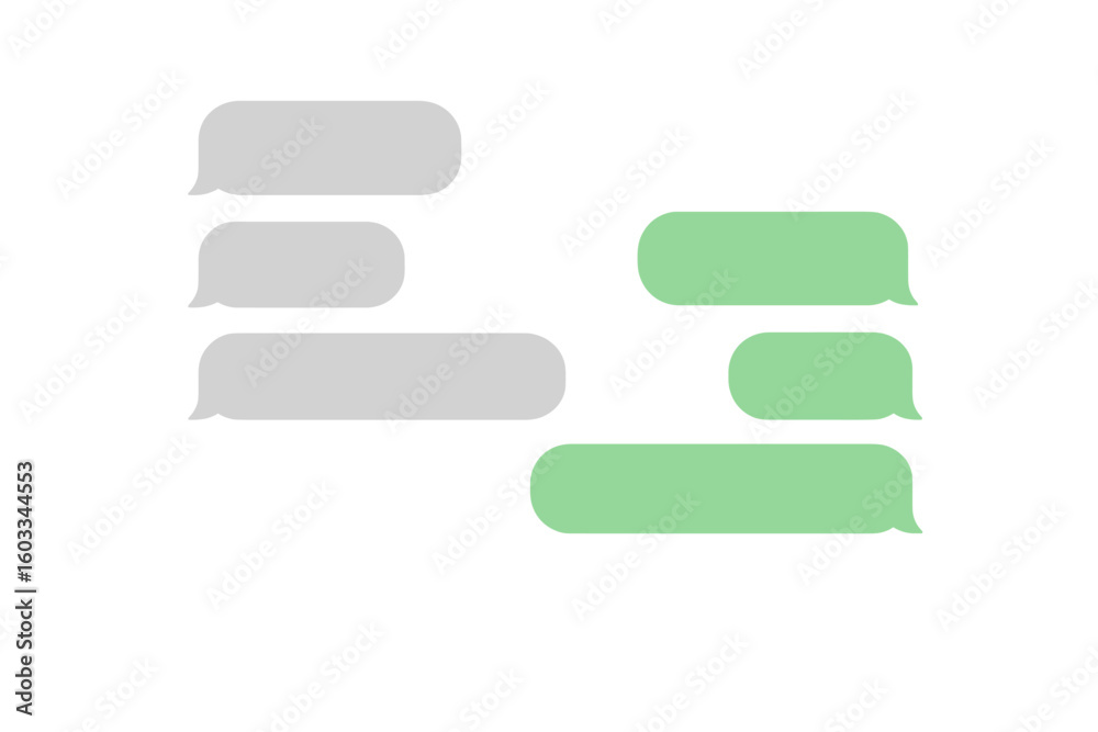 Poster vector message bubbles for chat app. smartphone messenger conversation interface. sms speech bubble 