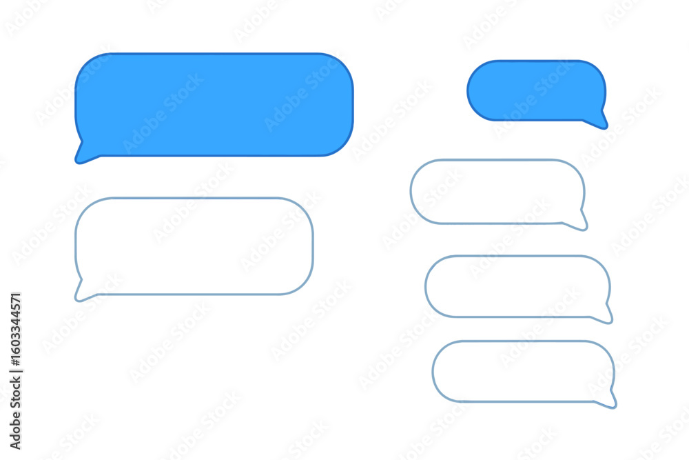 Fototapete message bubbles vector template. chat box for text messages. blank speech bubble set for mobile app 