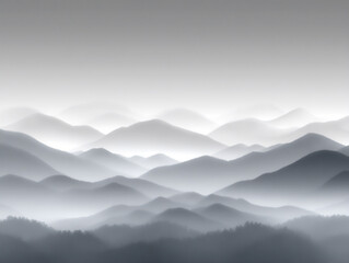 Obraz premium a clean white line drawing of a mountain range silhouette on a light grey background