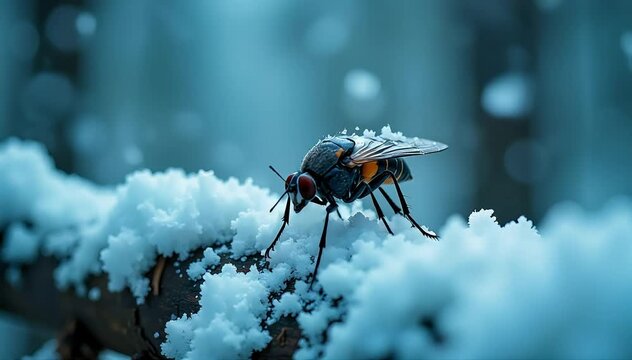 Stonefly fighting in cold air