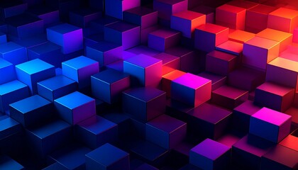 Obraz premium Abstract geometric pattern of many cubes in vibrant colors