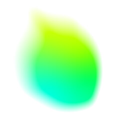 Luminous Abstract Gradient Shape in Bright Green and Cyan Hues