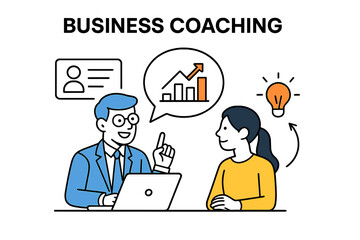 Business coaching session with client discussing growth strategies and innovative ideas