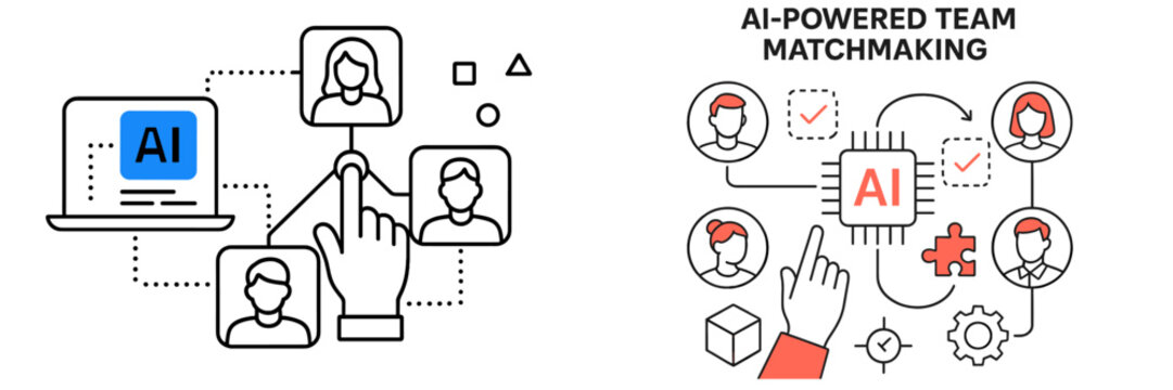 AI-powered team matchmaking illustrates modern collaboration techniques in technology-driven workplaces