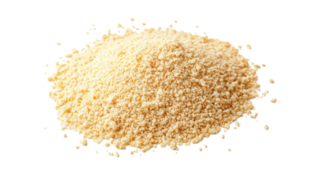 Nutritional yeast pile deactivated yeast isolated on white background 