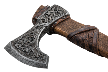 Crafting ancient axes metalwork skills workshop art studio close-up. Isolated on transparent background, png.