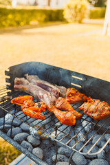Grill a delicious feast of juicy meats and succulent shrimp, perfect for gatherings with family and friends, creating unforgettable memories on a sunny day filled with laughter and warmth