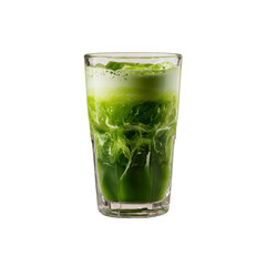 Refreshing Iced Matcha Latte in Glass