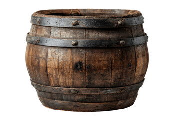 Obraz premium Wooden barrel crafting event workshop home indoor close-up. Isolated on transparent background, png.