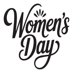 Elegant vector illustration of womens day in black script