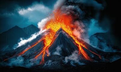 Fototapeta premium Nature's raw power unleashed at Mount Vesuvius
