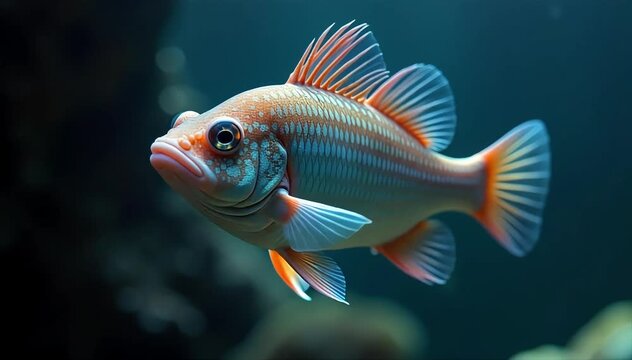 Swordtail fish softly crying in solitude