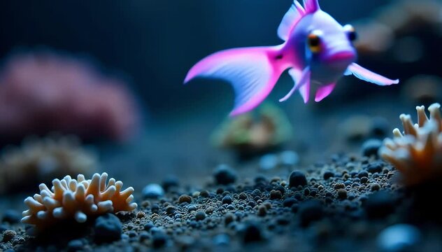 Swordtail fish walking simulated by tail sways