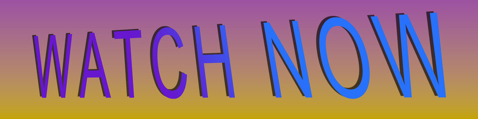 Vector illustration with the word Watch Now. Website icon. Application button, social network.