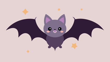 cute vampire bats with stars  pastel vector background