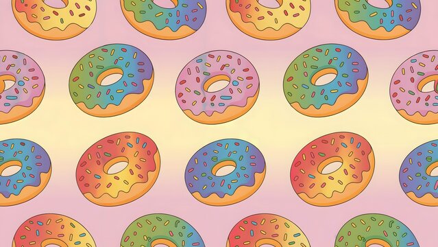 Rainbow donuts with sprinkles sweet dessert