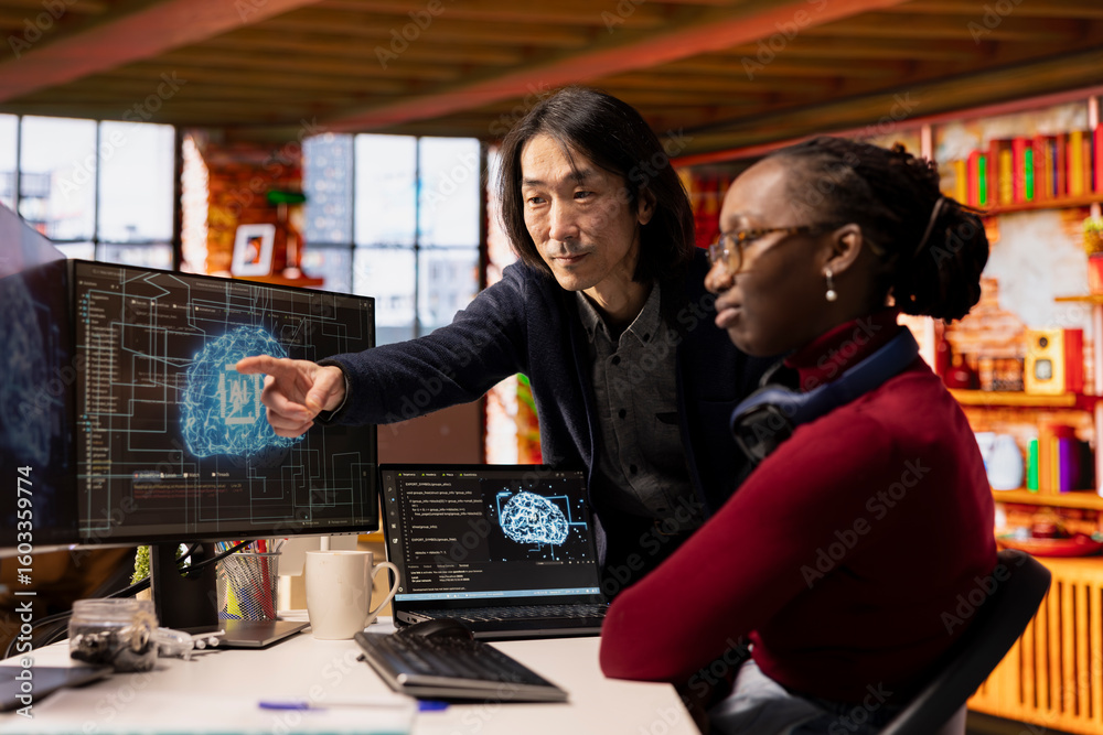 Poster cto manager overseeing work done by admin in ai tech agency providing software development services.