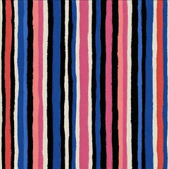 african wax print inspired vibrant stripes guava pink and tanzanite blue on ivory black high energy seamless pattern.