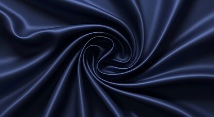 Fototapeta premium Abstract swirling pattern of luxurious deep blue satin fabric