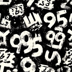 edgy number print pattern streetwear graffiti numbers.