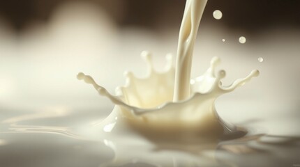 Dynamic Milk Splash with Pouring Stream