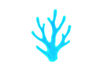 Obraz premium Vibrant light blue coral illustration on a transparent background, perfect for marine life or ocean-themed projects