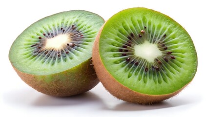 Fototapeta premium Two halves of a ripe kiwi fruit