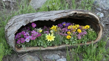 Fototapeta premium Hollow log garden