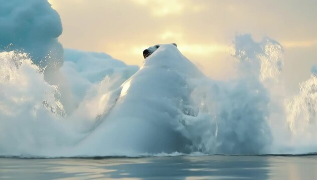 Whale fighting off predators to protect young