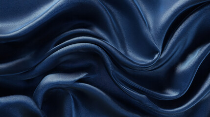 Luxurious folds of deep blue silk satin form a rich, shiny background ideal for elegant web or design use