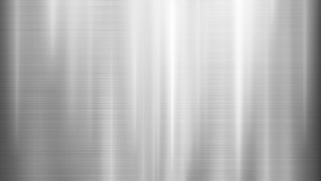 Brushed Metal Texture Background with Vertical Light Reflections