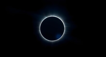 A solar eclipse is displayed against a dark background
