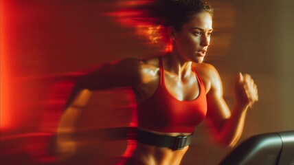 young woman in red dress
