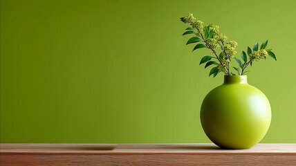 green vase on the table