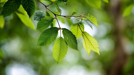 green leaves in sunlight
