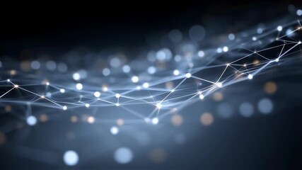 Complex network of interconnected glowing dots and lines creating a futuristic digital landscape, embodying innovation and connectivity in the vast realm of cyberspace - Powered by Adobe
