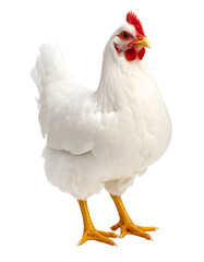 Fototapeta premium White hen standing on transparent background