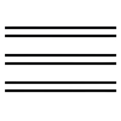 Abstract minimalist composition featuring three sets of parallel black lines on a stark white background creating a sense of order and visual rhythm