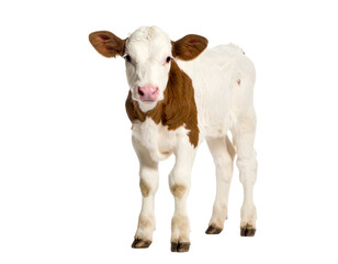Adorable calf standing on transparent background