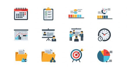 Modern Icons for Project Workflow and KPI Dashboards