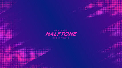 Abstract vector torn monochrome halftone background. Scrathed dotted texture element. Diagonal composition