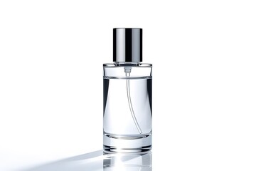 Elegant Clear Perfume Bottle with Silver Cap