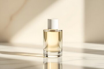 Elegant Perfume Bottle with Soft Light and Shadows