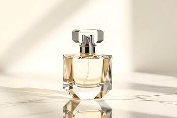 Luxurious Perfume Bottle with Elegant Light Reflections