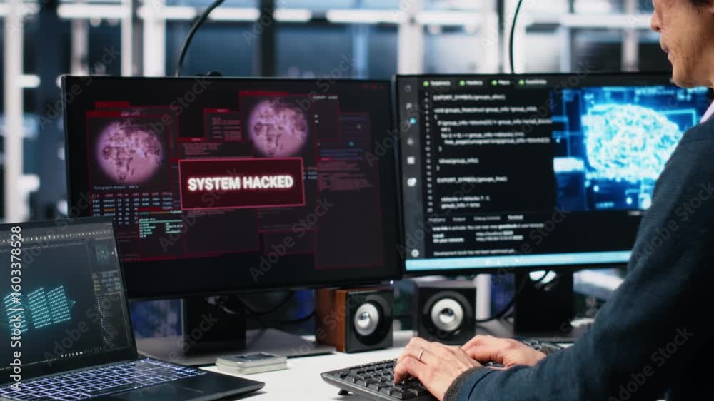 Poster technicians in ai server hub panicked by hacking attempt stealing sensitive company data. team of da
