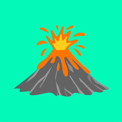 Fototapeta premium Volcano Erupting Lava Illustration
