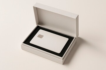 Bank Card in Elegant Box Packaging Mockup