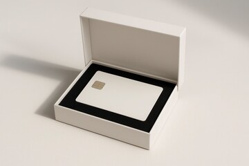 Bank Card in Elegant Box Packaging Mockup