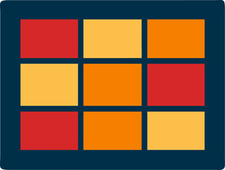Red and orange grid of squares, abstract pattern
