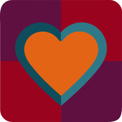 red heart button icon